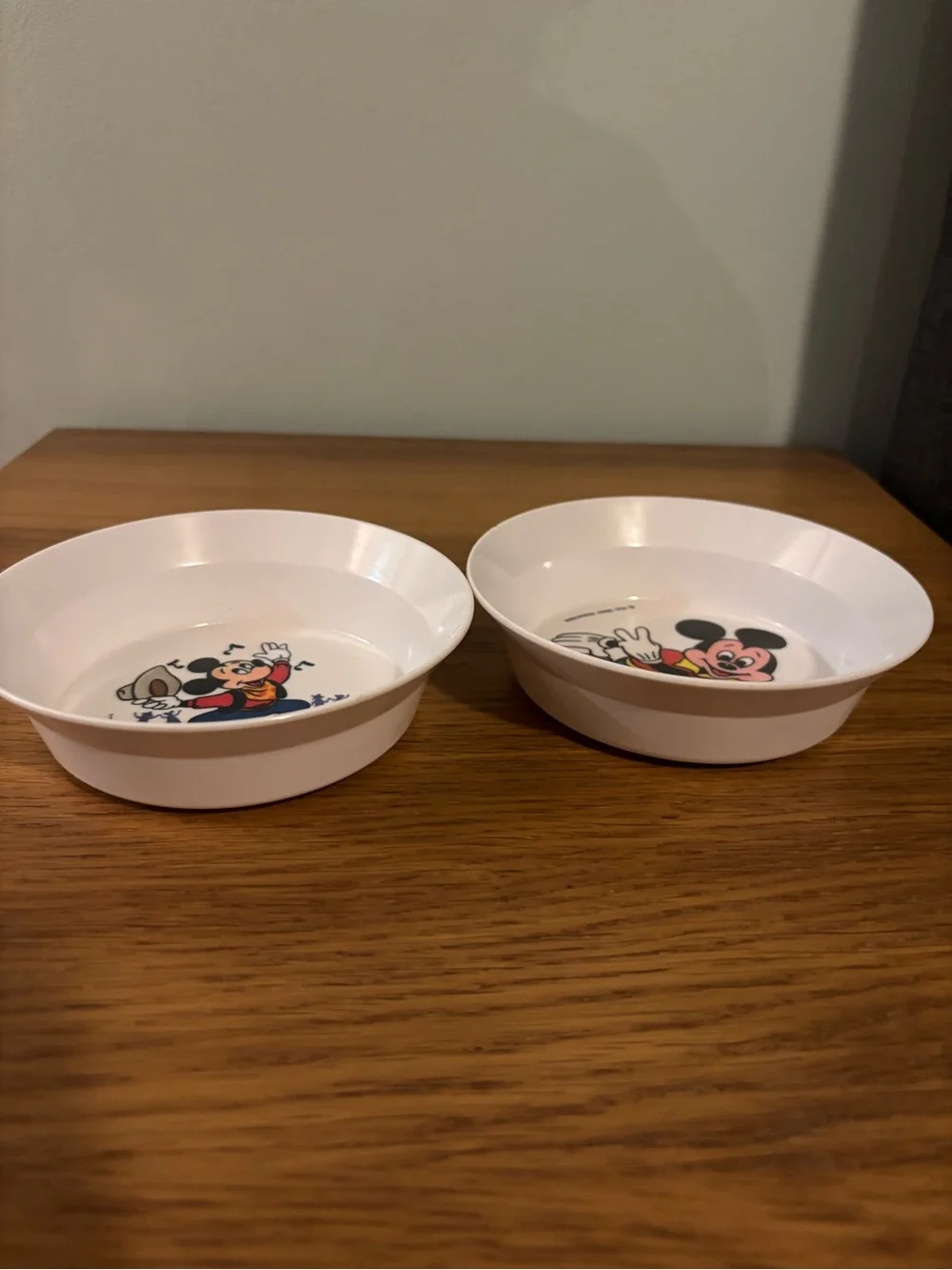 Disney Vintage Mickey Mouse Melamine kids cereal bowls Set of Two